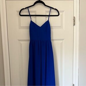 Badgley Mischka Blue Sleeveless Maxi Dress for Weddings
